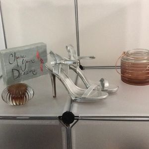 ❤️brand new silver open toe heels